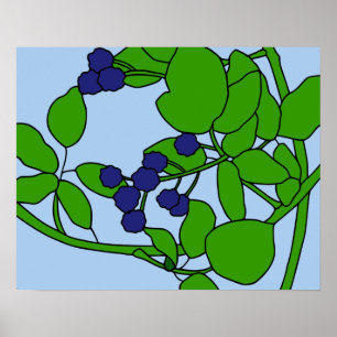 Färgad Blackberry Motif Poster