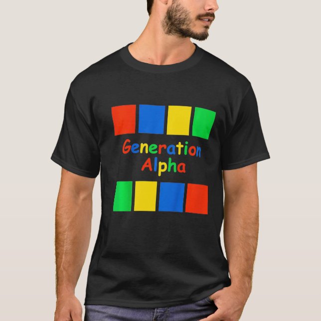 Färgad-block för Kids Generation Alpha  T Shirt (Framsida)