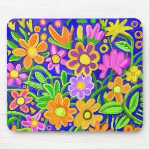 Färgad Blommigt Musmatta
