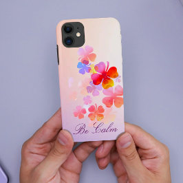 Färgad blommor teckning iphone case