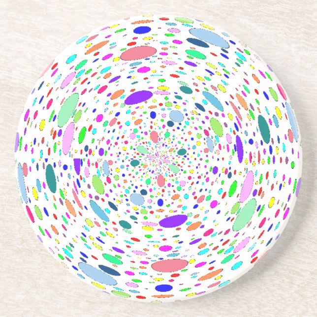 Färgad Bubbles Swirl Underlägg Sandsten (Framsidan)