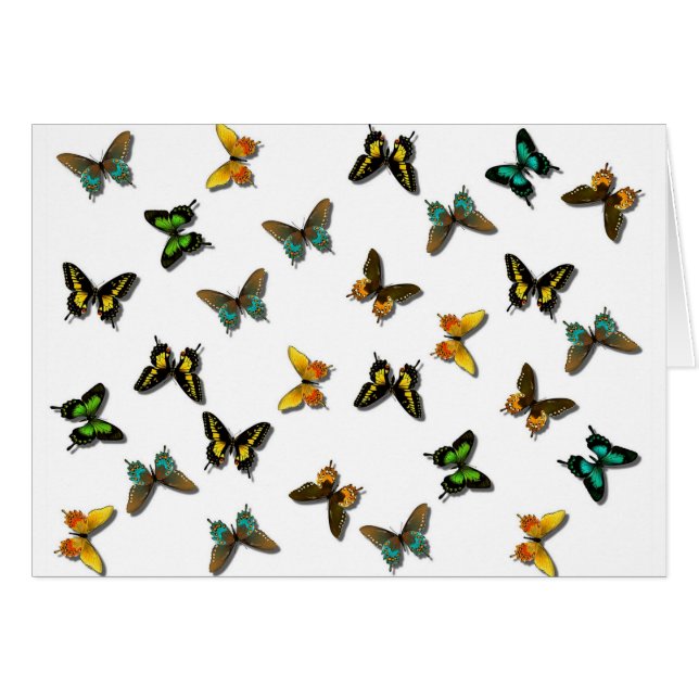 Färgad Butterflies Art Hälsningskort (Framsidan Horizontal)