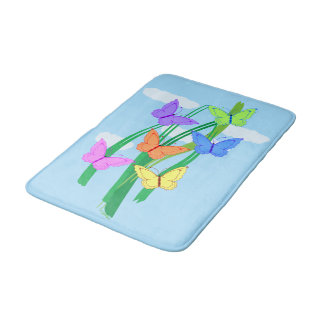 Färgad Butterflies och Himlar Badrumsmatta