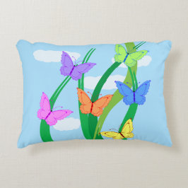 Färgad Butterflies och Himlar Prydnadskudde