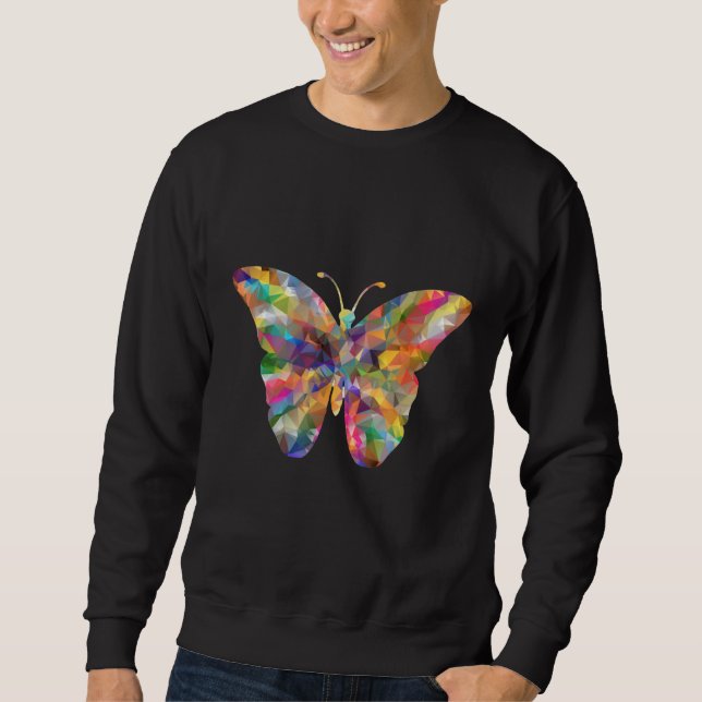 Färgad Butterfly Lång Ärmad Tröja (Framsida)