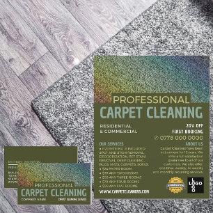 Färgad Carpet, Carpet Cleaner, Städning Service Visitkort