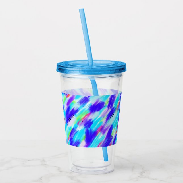Färgad Chaos Acrylic Tumbler Take Away Mugg (Vänster)