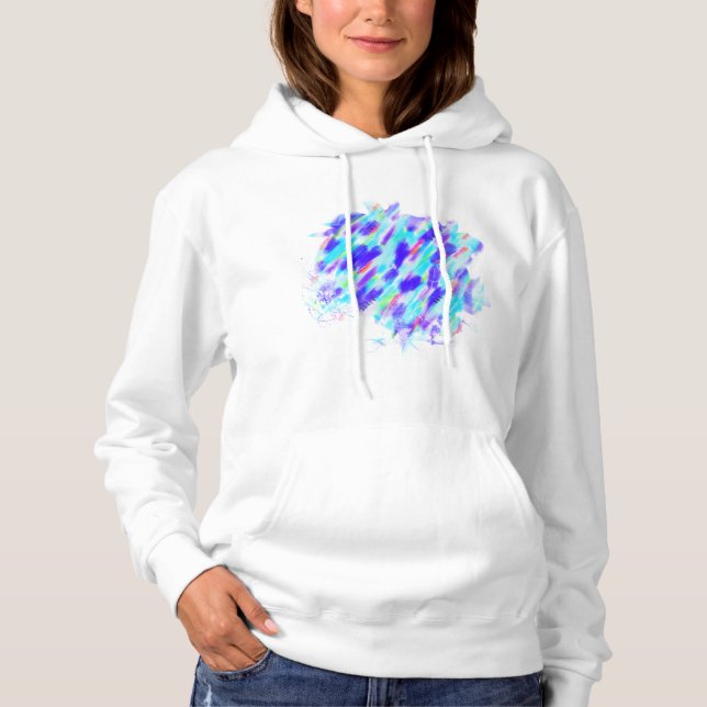Färgad Chaos Hoodie T Shirt (Framsida)