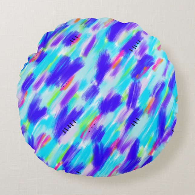 Färgad Chaos Round Pillow Rund Kudde (Framsidan)