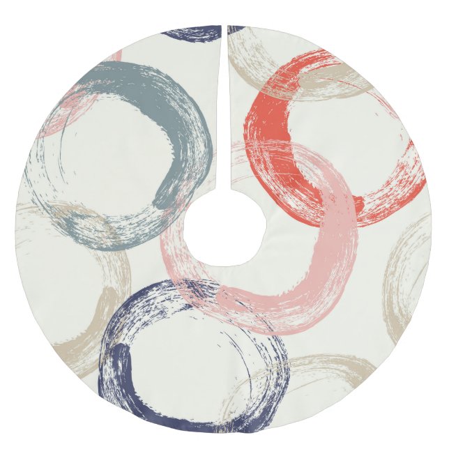 Färgad Circles Push Struktur Mönster Julgransmatta Borstad Polyester (Framsidan)