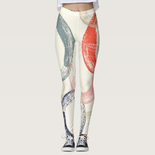 Färgad Circles Push Struktur Mönster Leggings