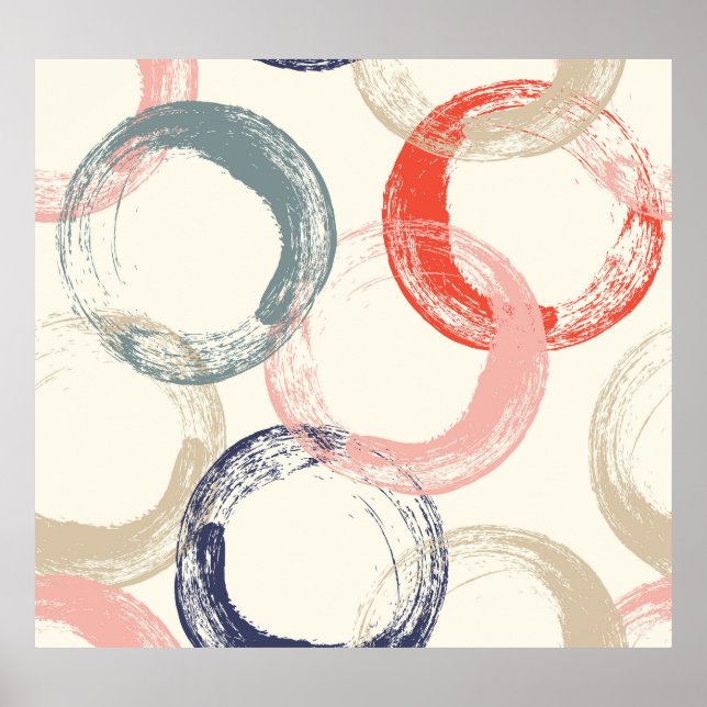 Färgad Circles Push Struktur Mönster Poster (Framsidan)