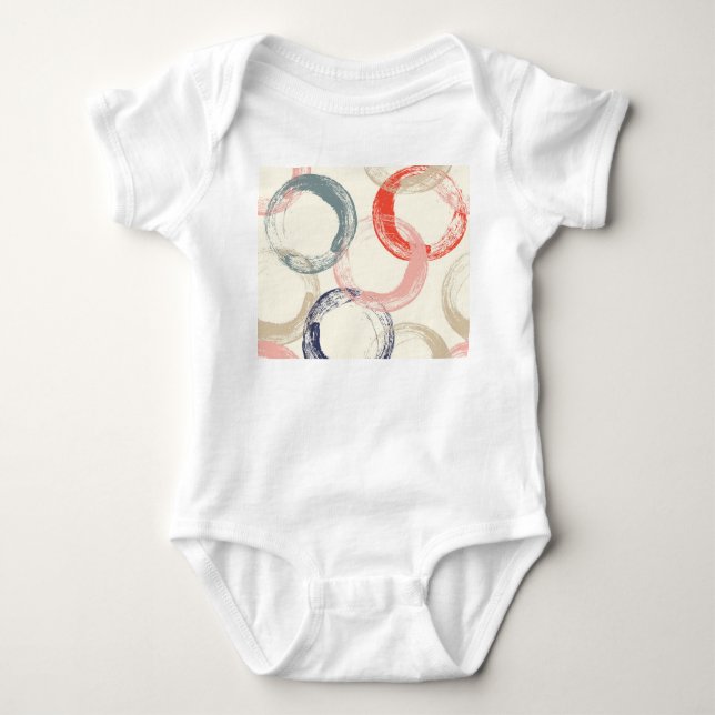 Färgad Circles Push Struktur Mönster T Shirt (Framsida)