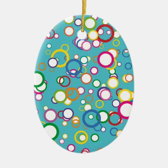 Färgad Circles Regnbåge Ornament (Framsidan)