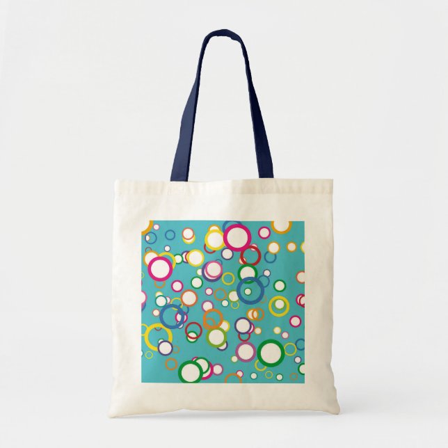 Färgad Circles Tote Bag Tygkasse (Framsidan)