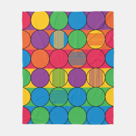 Färgad Cirkler och Rand Fleecefilt