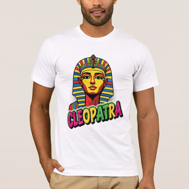 Färgad Cleopatra T-Shirt | Forntida egyptisk drott (Framsida)