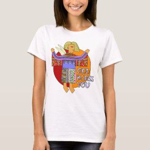 Färgad Clip Art Angel - Välsigna dig You Tee Shirt