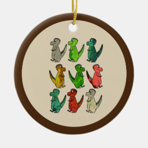 Färgad Dinosaurs Julgransprydnad Keramik