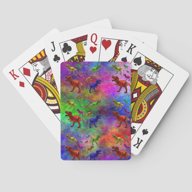 Färgad Dinosaurs spelar kort Casinokort (Baksidan)