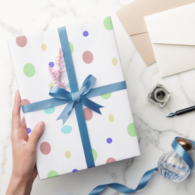 Färgad Dots Mönster Gift Wrapping Papper Presentpapper (Gifting)