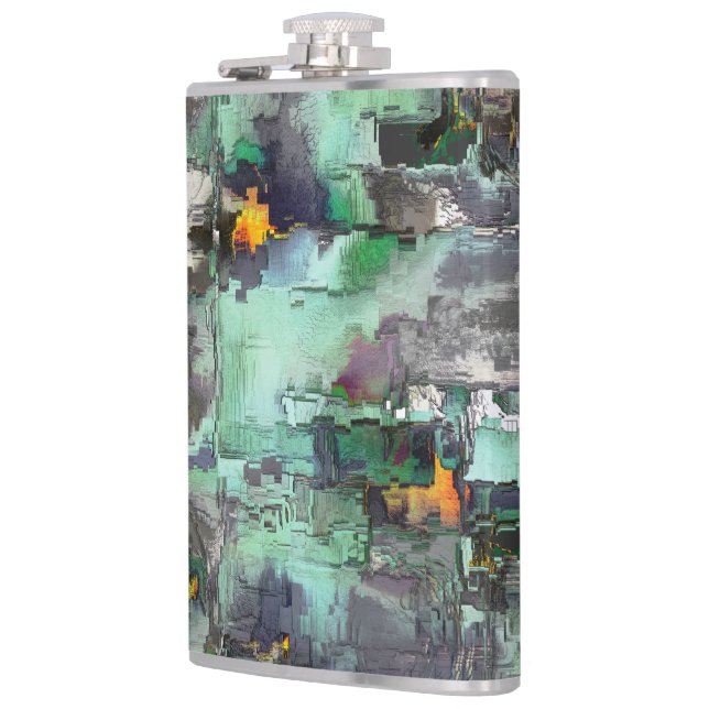 Färgad fejkad sten dominerade grönt av mynta till  fickplunta (Vänster)