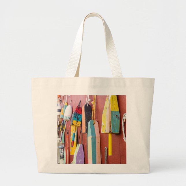 Färgad fiskbojar Tote Bag Tygkasse (Framsidan)