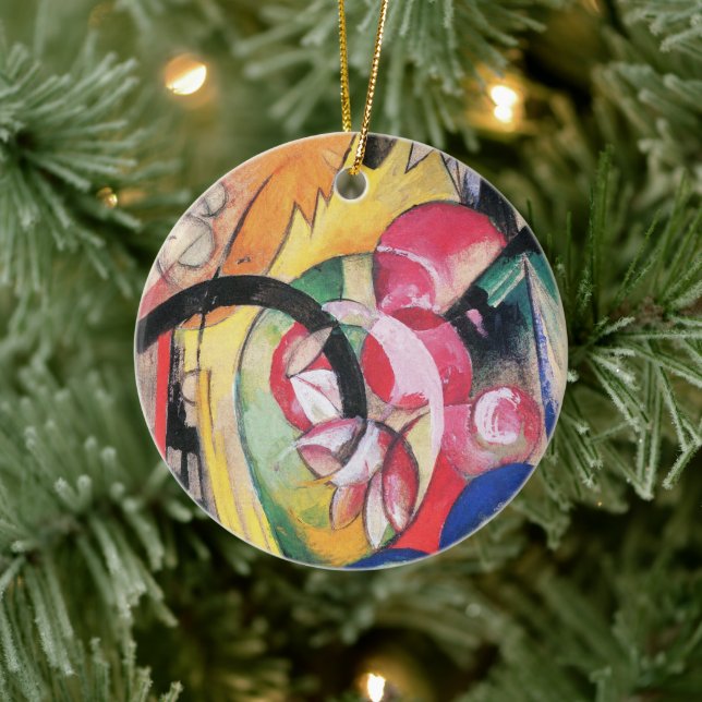 Färgad Flowers (alias Abstrakt Forms) av Franz Mar Julgransprydnad Keramik (Träd)