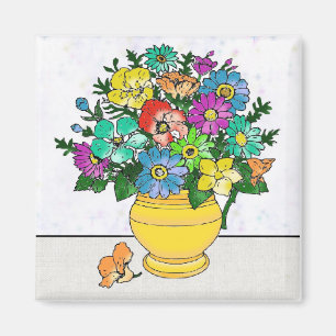Färgad Flowers Magnet
