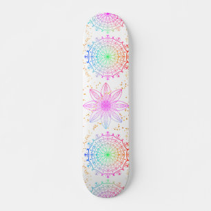 Färgad för blomning, mittlinje, Mandala Mini Skateboard Bräda 18,5 Cm