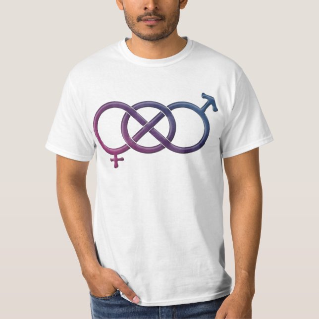 Färgad för Gender av Bisexual Pride Flagga, symbol T-shirt (Framsida)