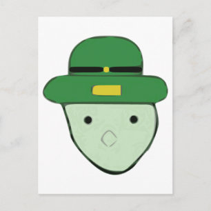 Färgad för Leprechaun Grönt, skiss Vykort