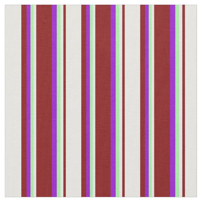 Färgad för maron, vit, Grönt och Mörk Violet Tyg (Närbild)