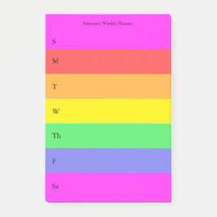 Färgad för roligt Rainbow Anpassningsbar Planner Post-it Block