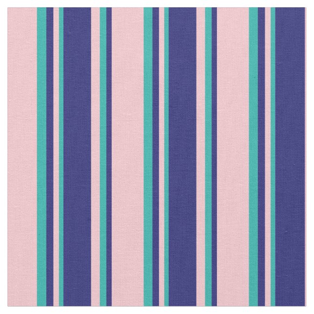 Färgad för rosa, Midnight Blue & Light Sea Grönt Tyg (Närbild)