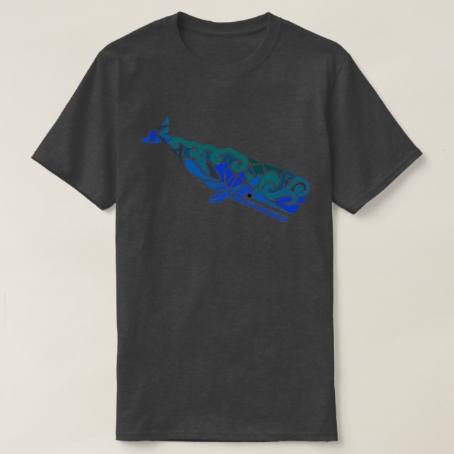 Färgad för stamdesign för perm Whale T Shirt (Design framsida)