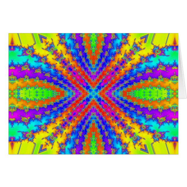 färgad fraactal kaleidoskop Art Hälsningskort (Framsidan Horizontal)