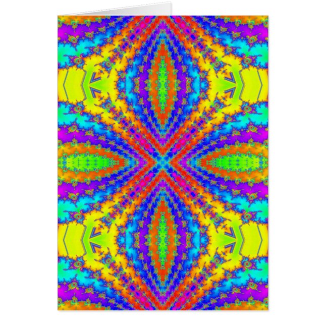 färgad fraactal kaleidoskop Art Hälsningskort (Framsidan)