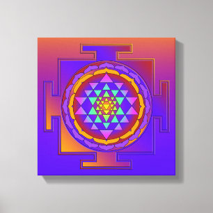 Färgad fullt för SRI YANTRA + dina idéer Canvastryck