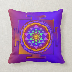 Färgad fullt för SRI YANTRA + dina idéer Kudde