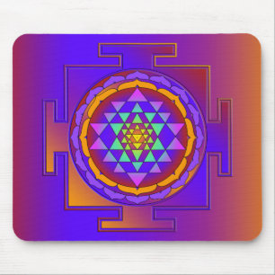 Färgad fullt för SRI YANTRA + dina idéer Musmatta