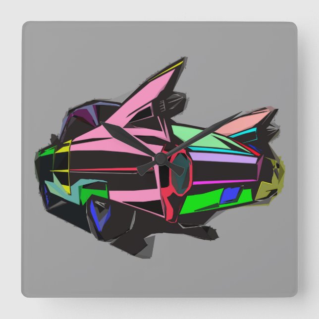 Färgad Fyrkantig Klocka (Framsida)