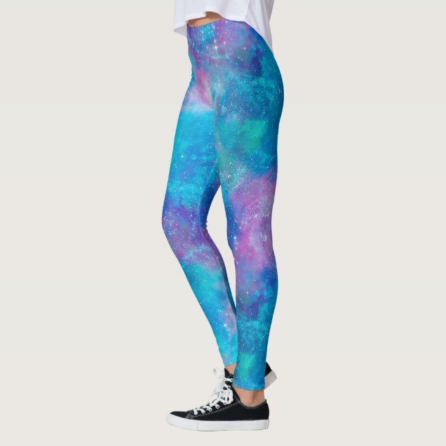 Färgad Galaxy Series-design 3 Leggings (Vänster)