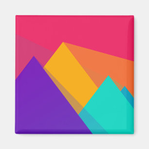 Färgad Geometriska trianglar och pyramider Magnet