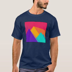 Färgad Geometriska trianglar och pyramider T Shirt