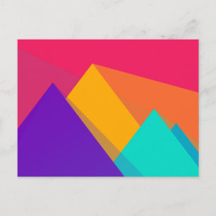Färgad Geometriska trianglar och pyramider Vykort