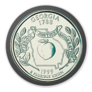 Färgad Georgia State Quarter Design Knopp