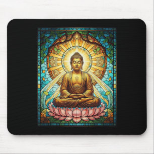 Färgad gl Buddha Zen Buddhism Andlig Meditation Musmatta