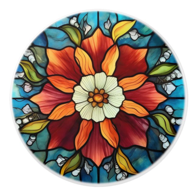Färgad Glasfärg Blomma Knopp (Framsidan)