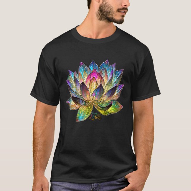 Färgad glaslotusblomma t shirt (Framsida)